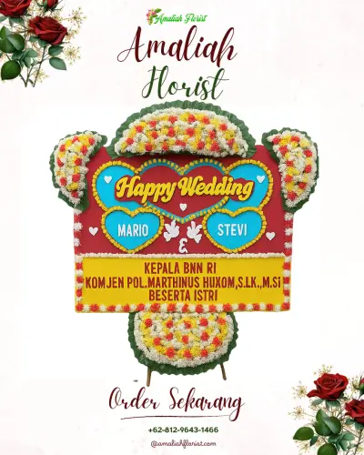 Karangan Papan Bunga Pernikahan di Togeme